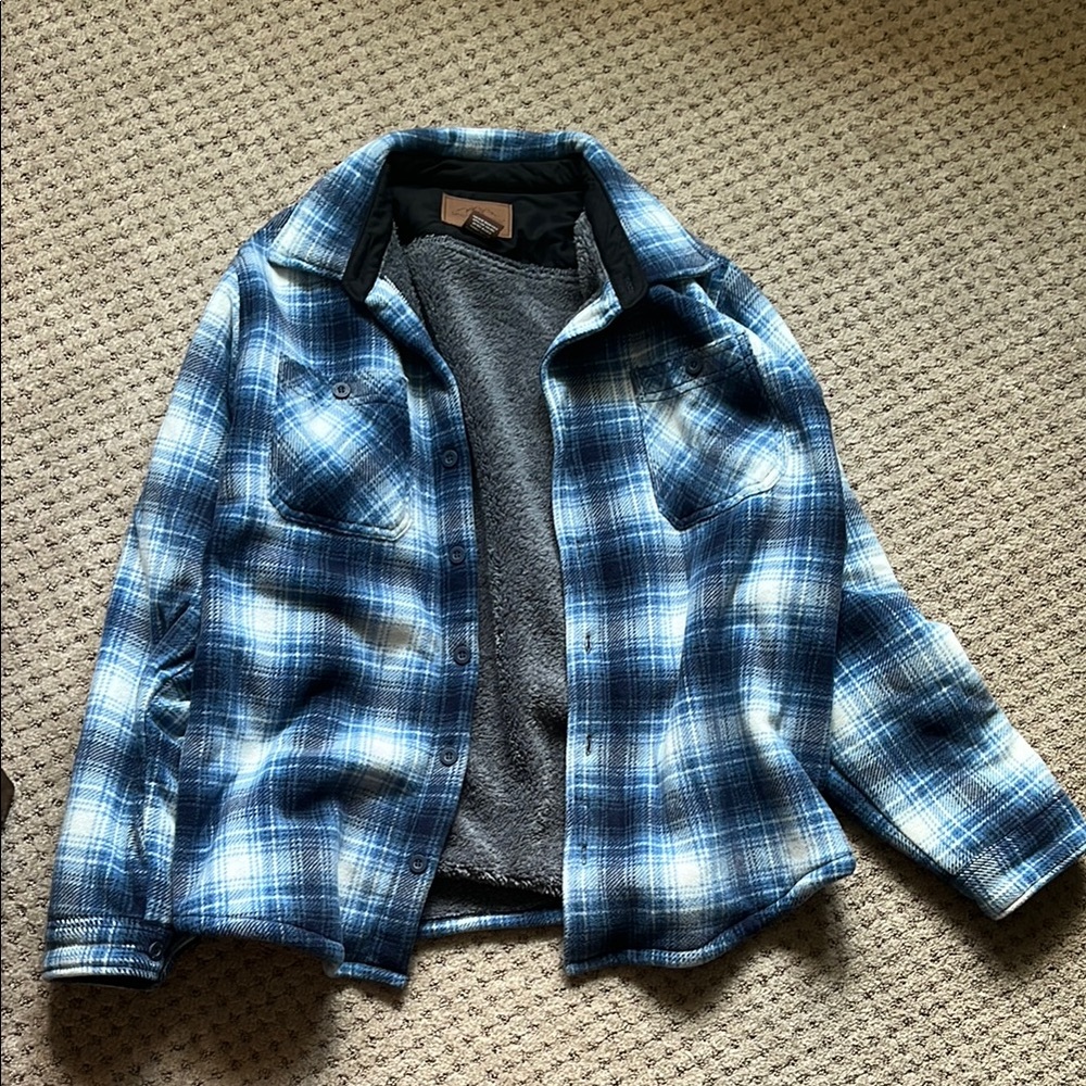 Blue Plaid Shirt Jacket